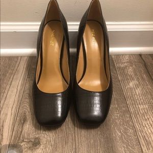 Black Nine West Block Heeled Pumps
